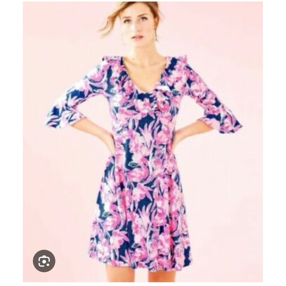 Lilly Pulitzer Stirling Flamingo Dress NWOT Empire‎ Flutter S